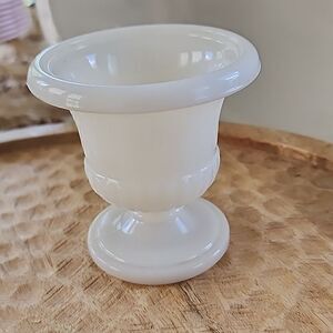 Vintage Milk Glass Akro Agate Mini Urn Shaped Custard Glass Coquette